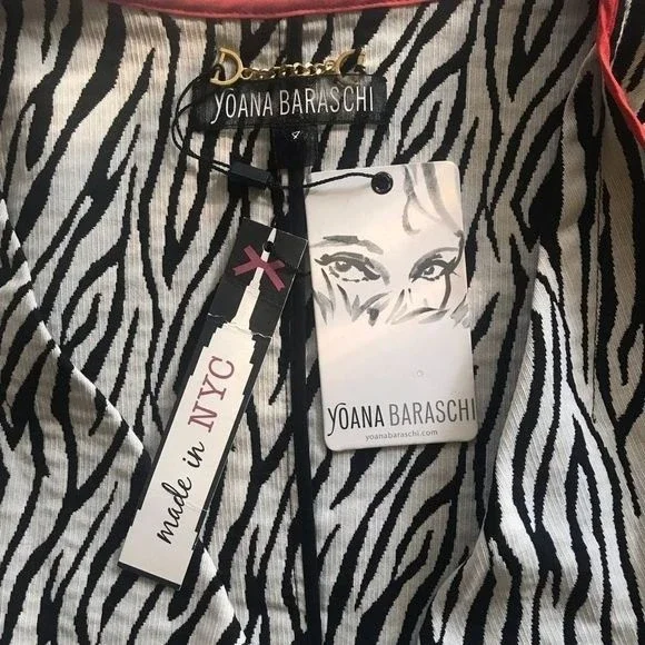 New Yoana Baraschi Jacket Drape Front Long Sleeves Zebra Size 4 - Picture 5 of 11